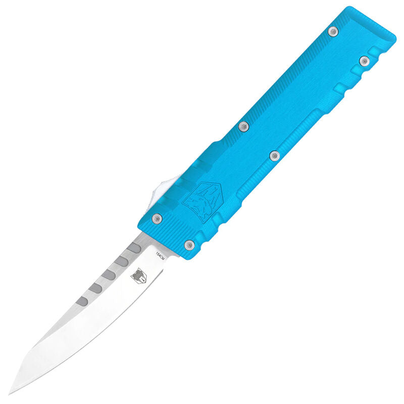 CobraTec Stealth Blue 154CM Steel Drop Point OTF Knife