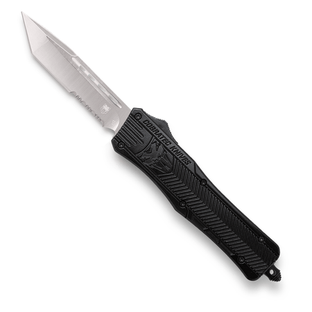 CobraTec OTF Medium Black Tanto Serrated Knife