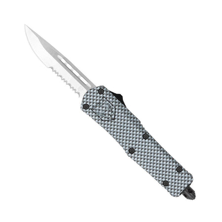 CoBRATec FS-3 Small Carbon Fiber Drop Point Serrated OTF Knife