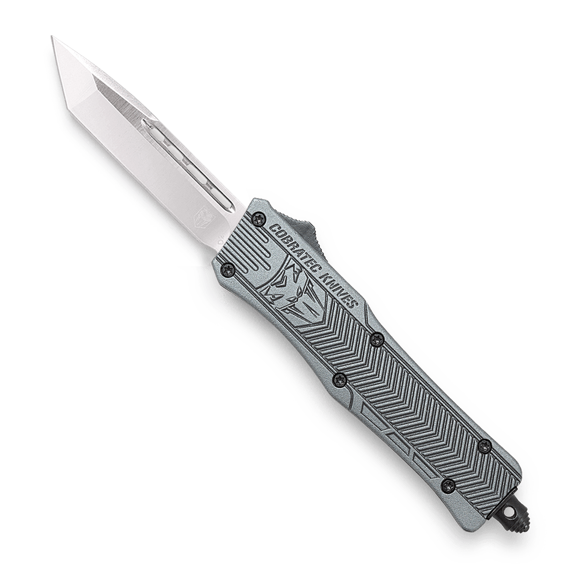 CoBRATec Gray Small Tanto OTF Knife Not Serrated