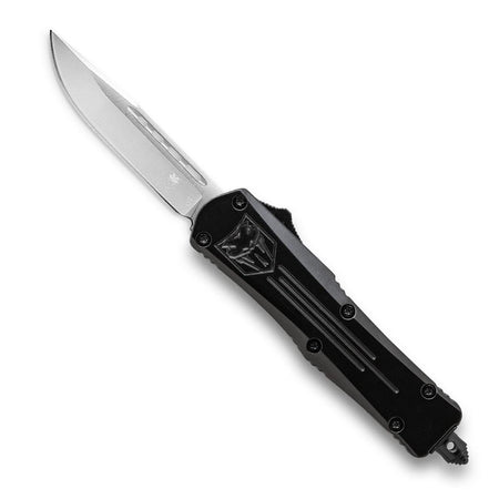 CobraTec Black Large FS-3 OTF Knife Drop Point Non-Serrated Blade