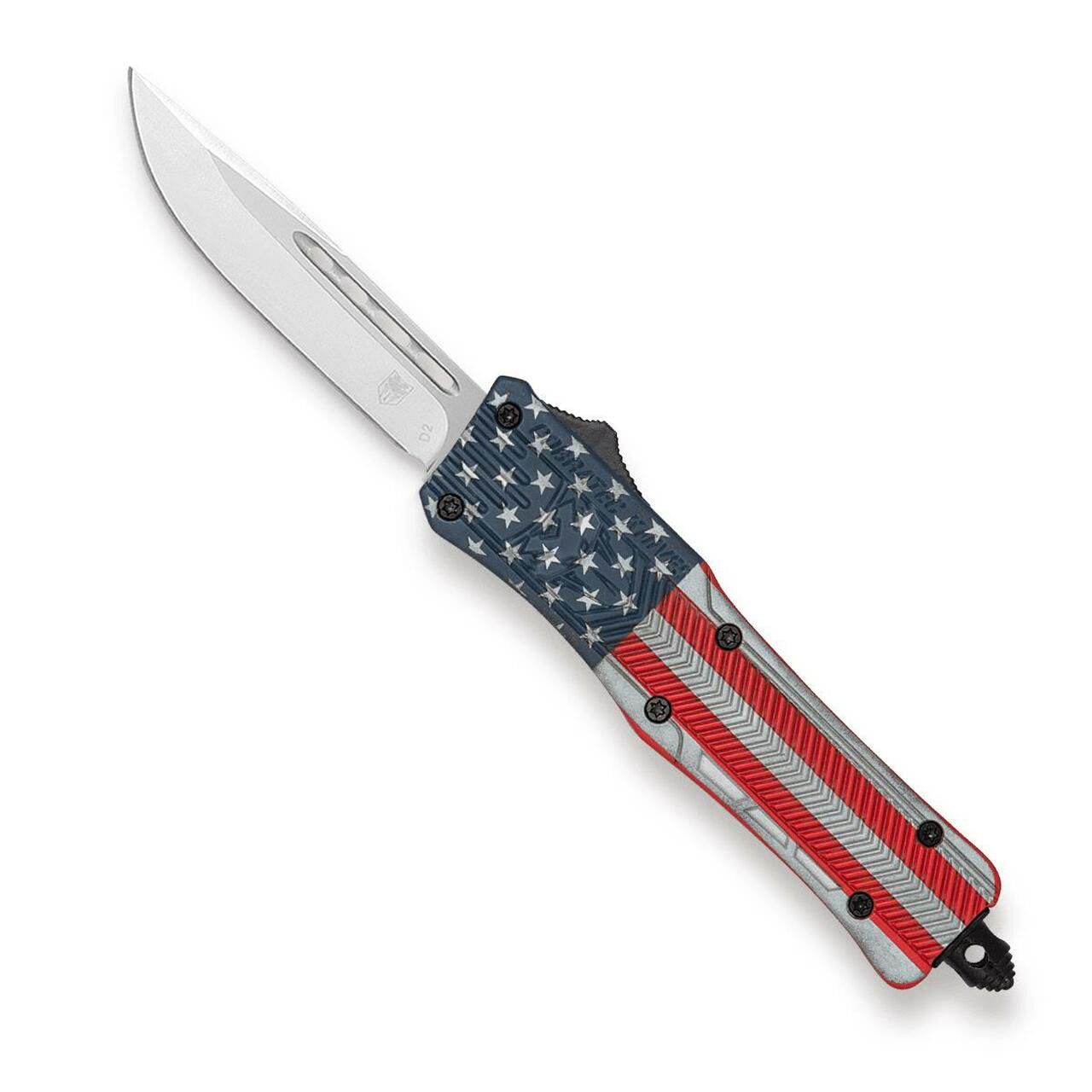 CobraTec Large USA Drop Non-Serrated OTF Blade Knife
