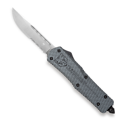 CoBRATec FS-3 Medium Carbon Drop Point Serrated OTF Knife