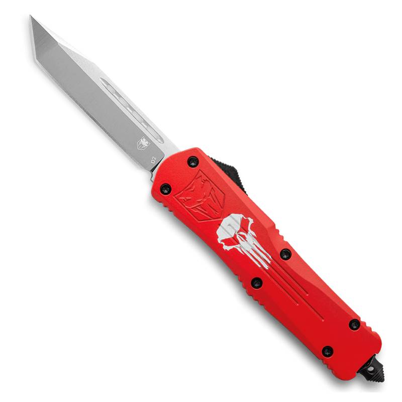 CoBRATec Red Punisher Tanto Large OTF Knife Not Serrated