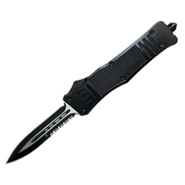 CobraTec Large 3.9" Out-the-Front Dagger Knife Partially Serrated