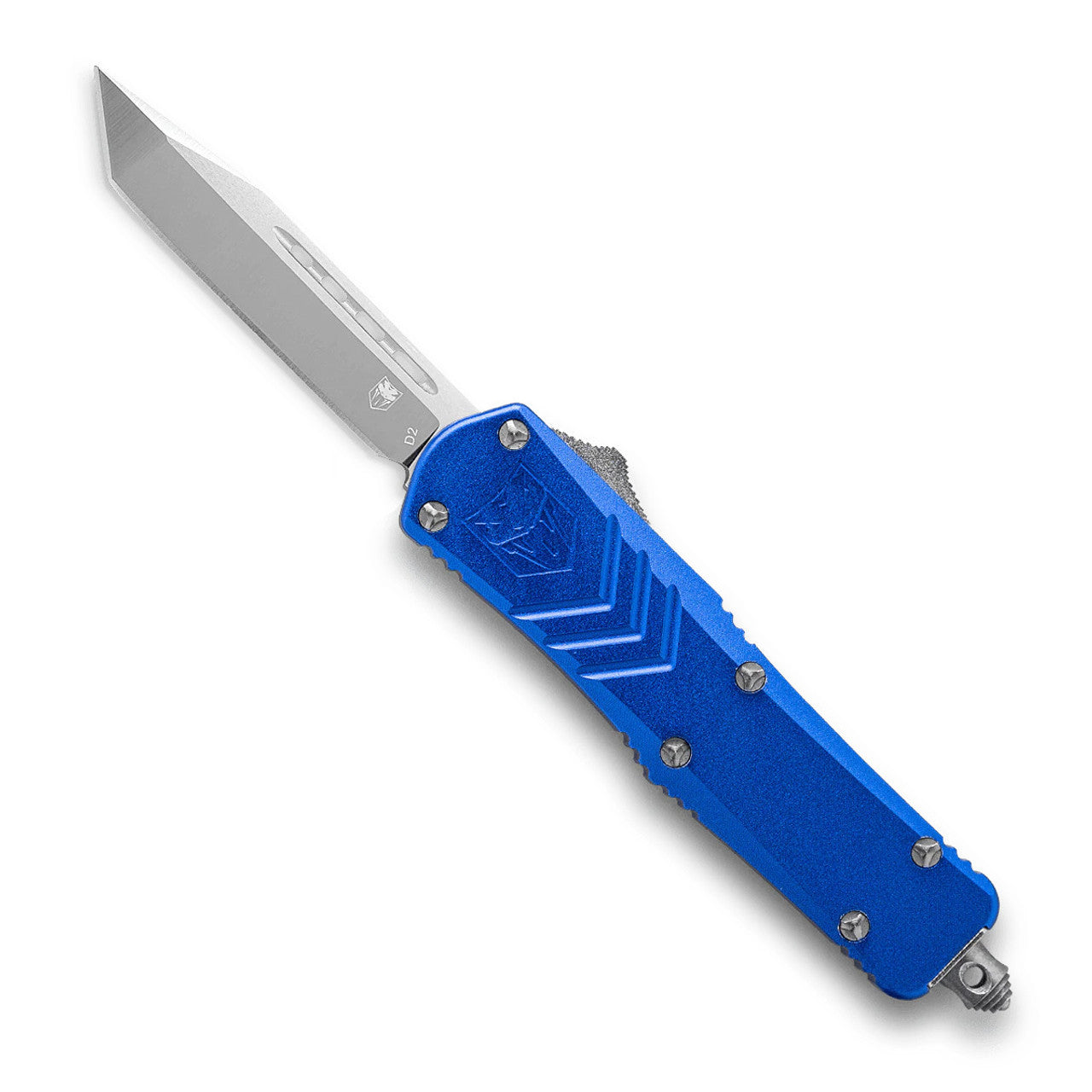 CobraTec Blue Titanium M390 Steel Medium Tanto OTF Knife
