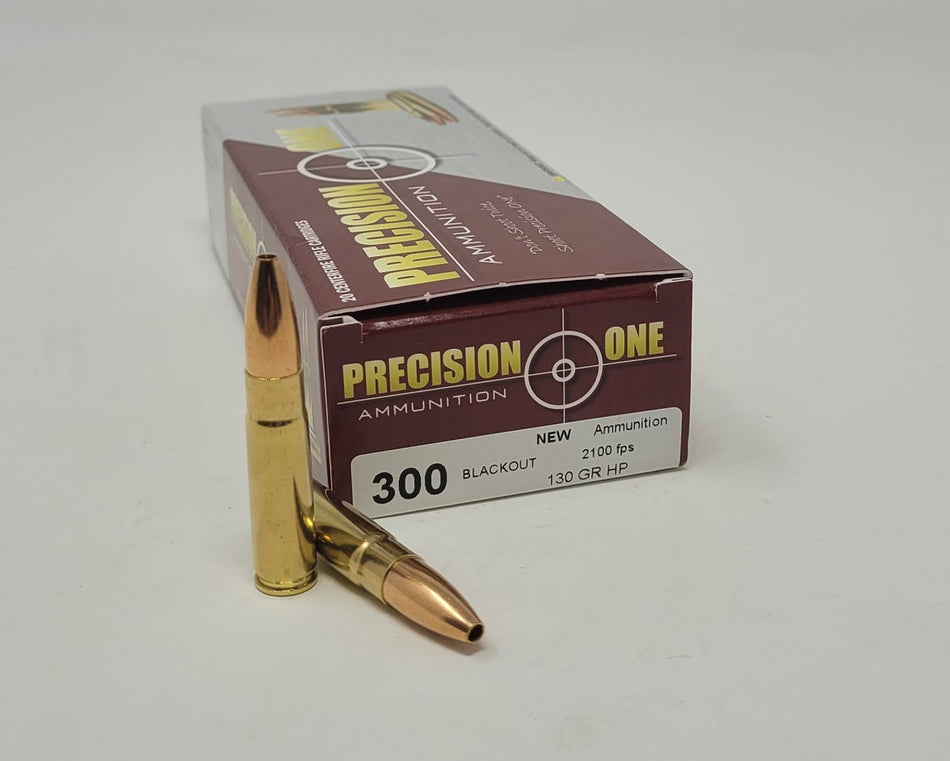 Precision One  .300 AAC Blackout 130 grain Hollow Point ammunition