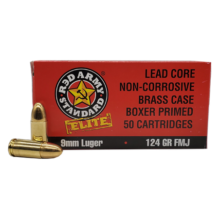 Century Arms Red Army Standard Elite 9mm Luger / Parabellum 124 grain Full Metal Jacket ammunition