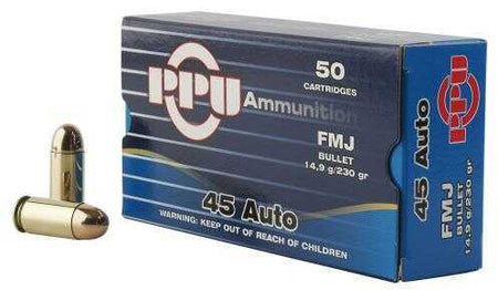 Prvi Partizan PPU .45 ACP/Auto 230 grain Full Metal Jacket ammunition