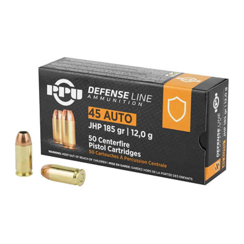 Prvi Partizan PPU .45 ACP/Auto 185 grain Jacketed Hollow Point ammunition