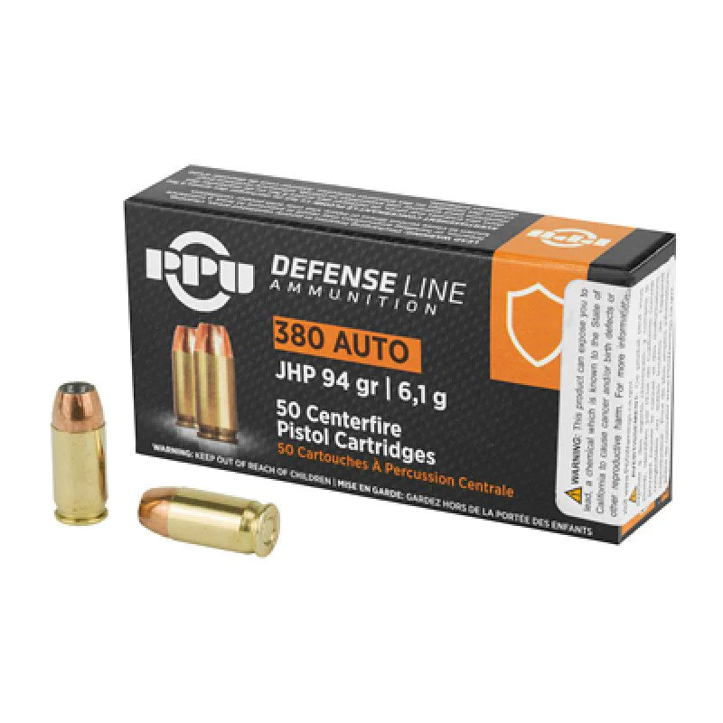 Prvi Partizan PPU .380 ACP/Auto 94 grain Jacketed Hollow Point ammunition