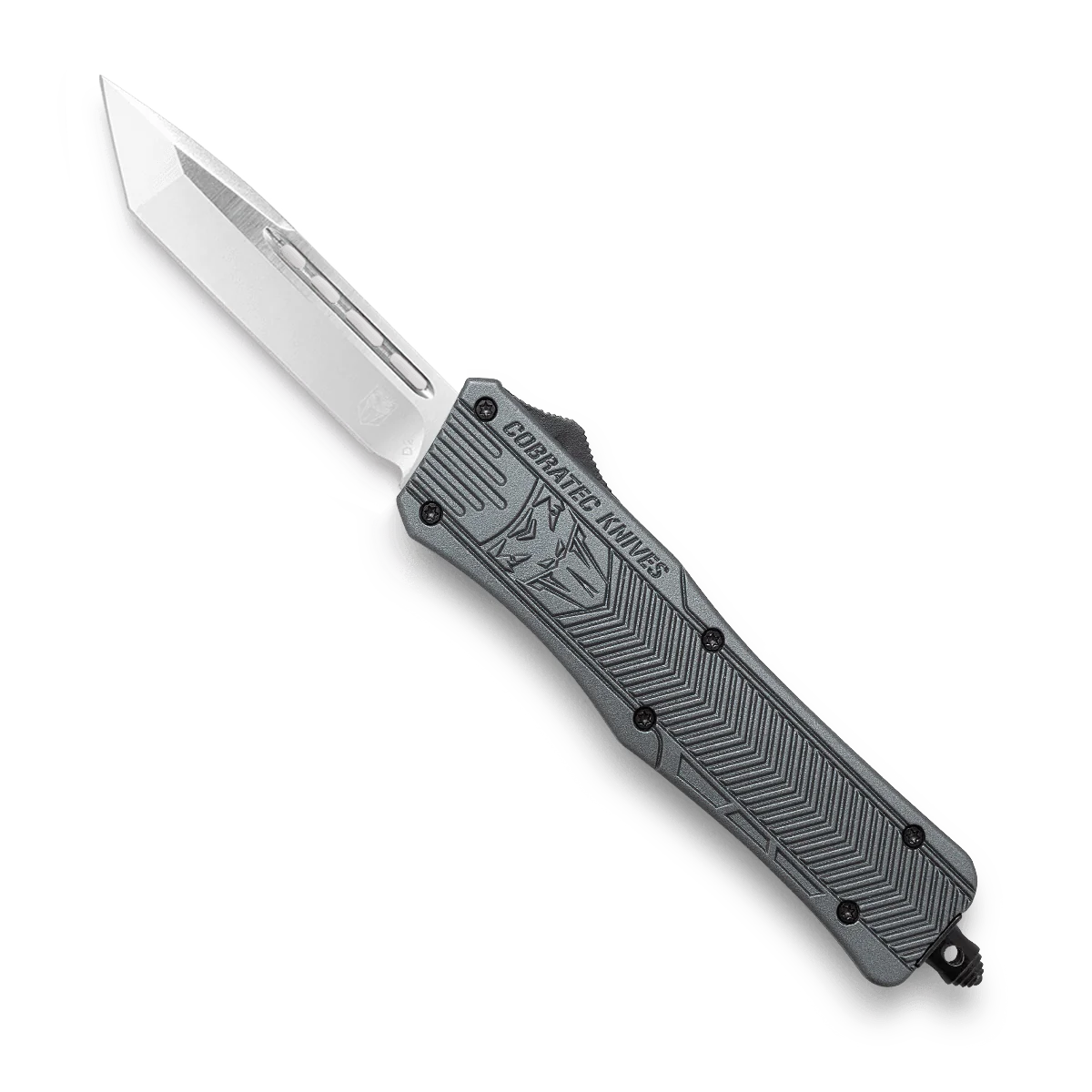 CoBRATec Gray Medium Tanto OTF Knife Not Serrated