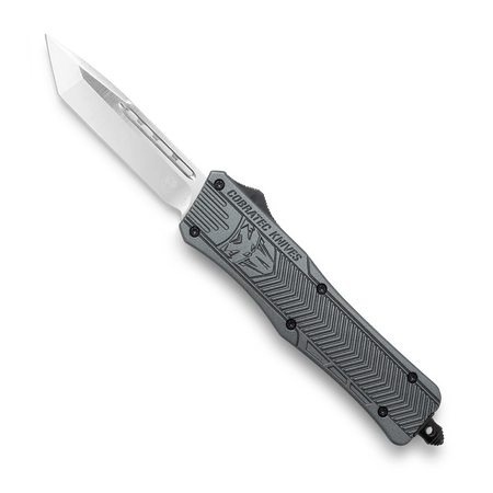 CoBRATec Gray Medium Tanto OTF Knife Not Serrated