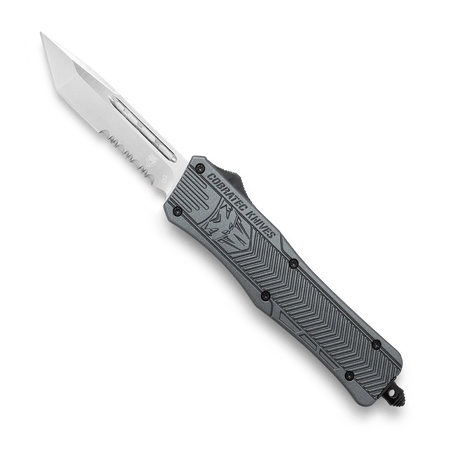 CoBRATec Gray Medium Tanto OTF Serrated Knife