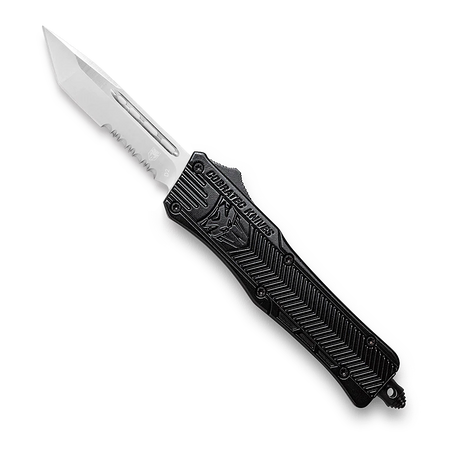 CoBRATec Black Small Tanto OTF Serrated Knife