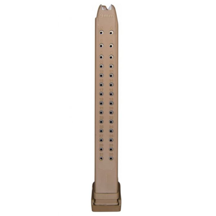Glock 9mm 33 Round Tan Colored Extended Magazine
