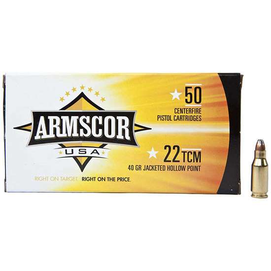 Armscor  .22 TCM 40 grain Jacketed Hollow Point ammunition