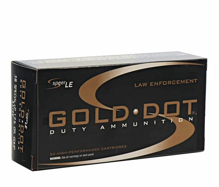 Speer Gold Dot LE Duty +P .38 Special 125 grain Jacketed Hollow Point ammunition