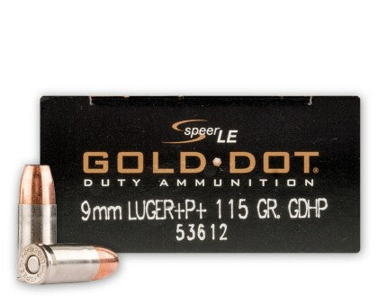 Speer  9mm Luger / Parabellum 115 grain Jacketed Hollow Point ammunition
