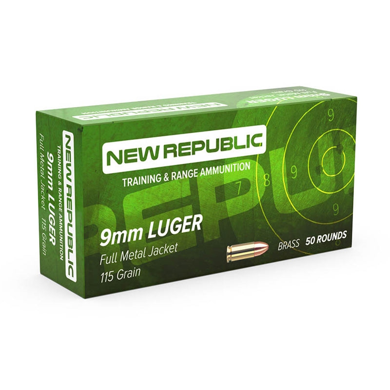 New Republic 9mm Luger 115gr FMJ Range Ammunition