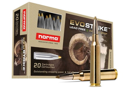 Norma EVOSTRIKE 7mm Remington Mag 127 grain Polymer Tip Boat Tail ammunition