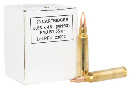 Prvi Partizan M193 5.56x45mm NATO 55 grain Full Metal Jacket Boat Tail ammunition