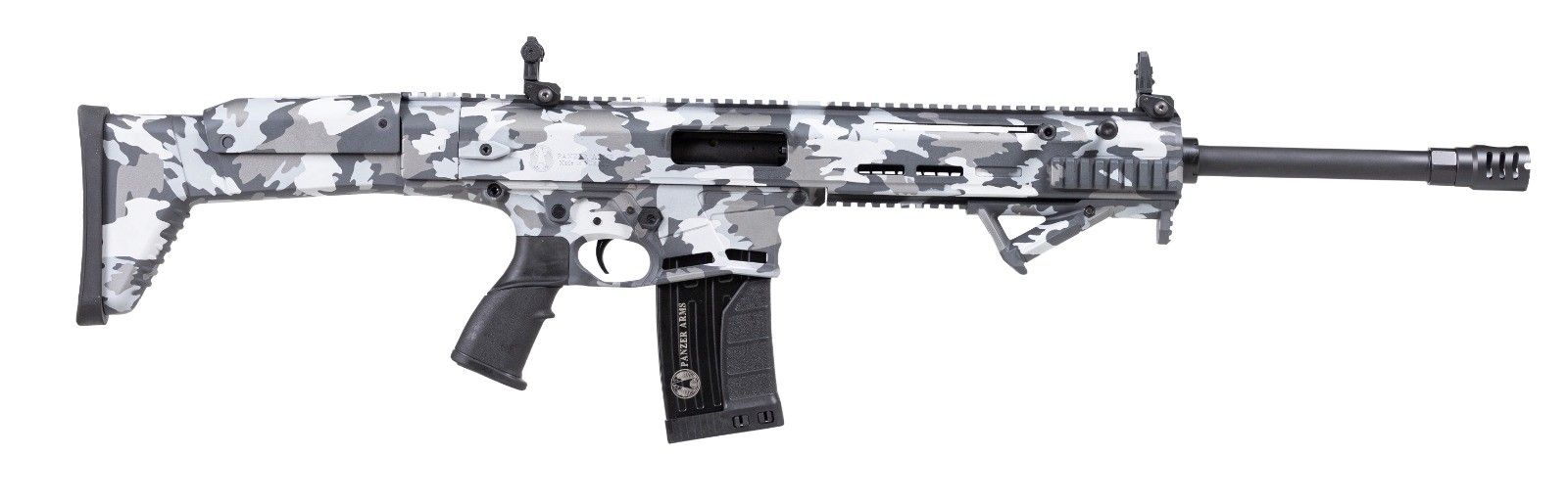 PANZER ARMS TACTICAL 12G 18.5" SA GRY MULTICAM 2-5RD MAGS