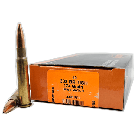 HSM  .303 British 174 grain Hollow Point Boat Tail ammunition