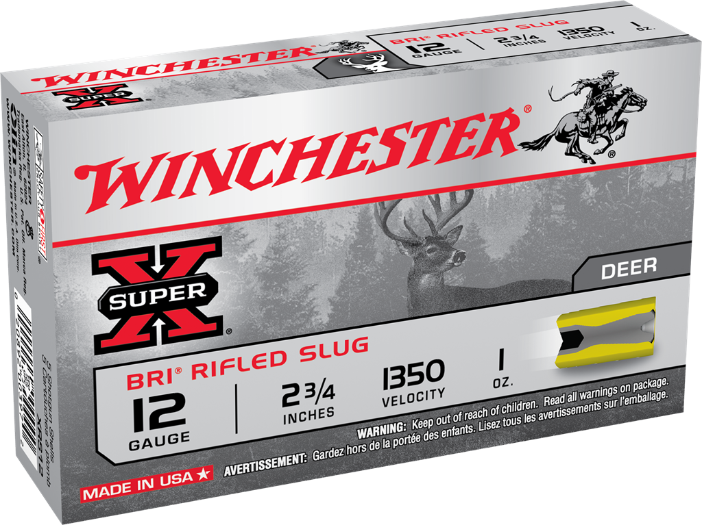 Winchester SUPER X BRI Rifled Slugs Hunting Shotgun Ammo 12 Gauge 2.75 in 1 oz Slug