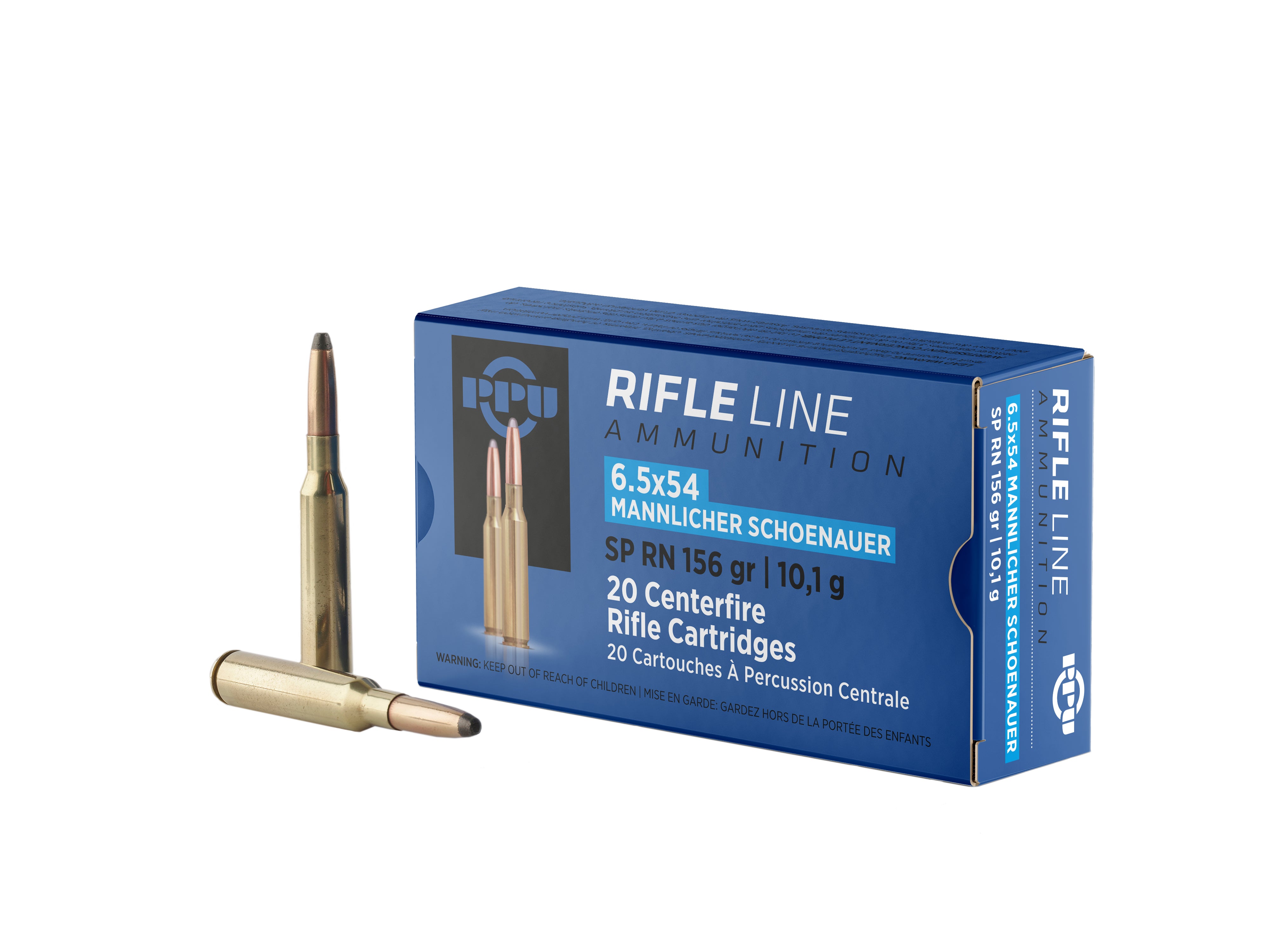 Prvi Partizan Rifle Line Ammunition 6.5x54mm Mannlicher 156 grain Soft Point Round Nose ammunition