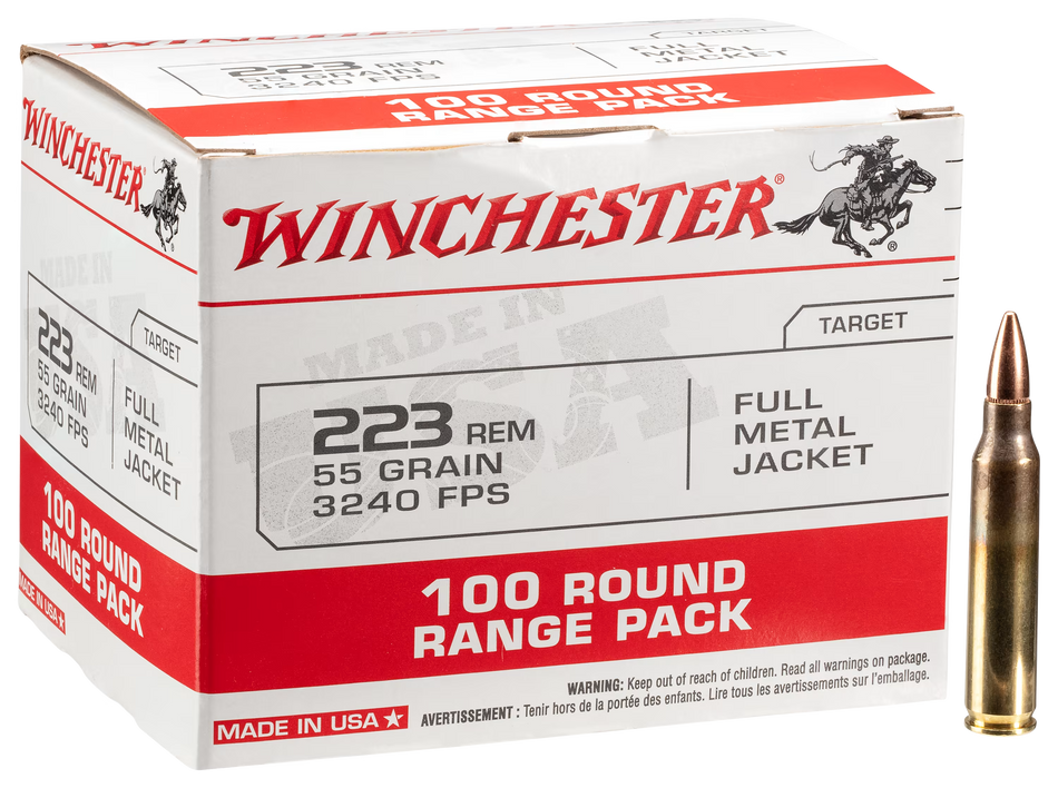 Winchester USA .223 Remington 55 grain Full Metal Jacket ammunition