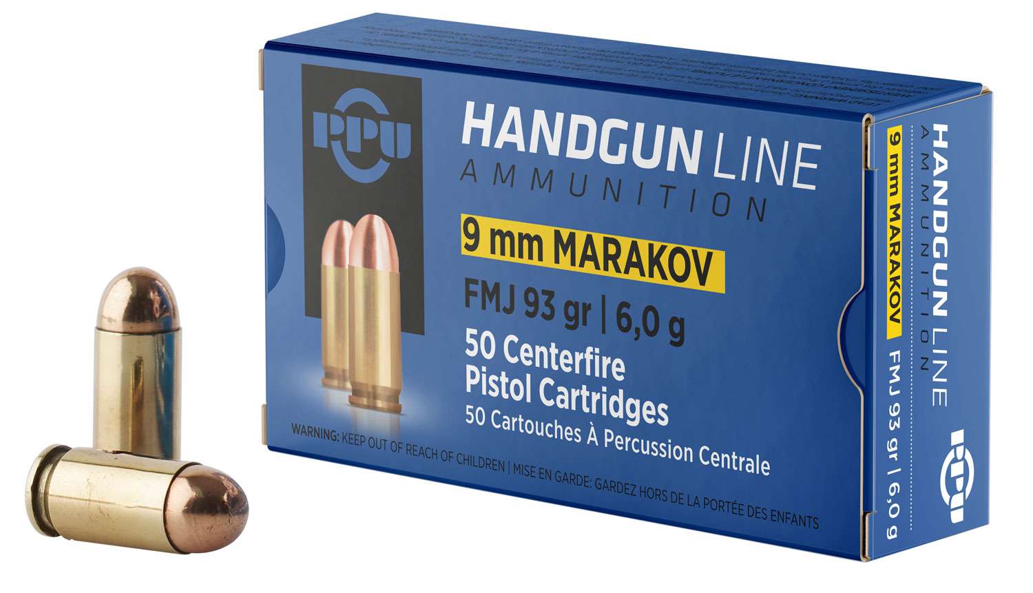 Prvi Partizan HANDGUN LINE 9mm Makarov 93 grain Full Metal Jacket ammunition