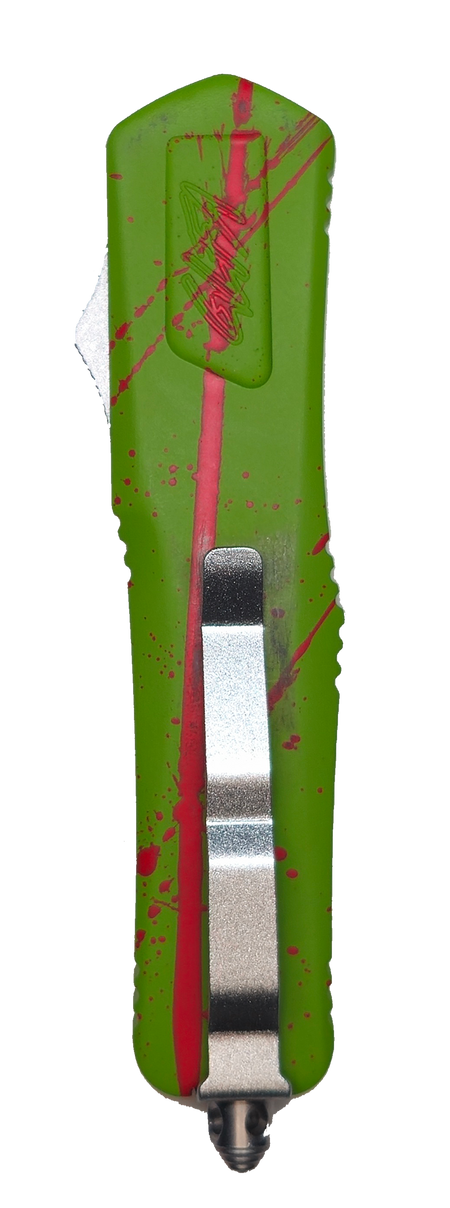 Great Lakes 8" Auto Smooth Blade Knife Zombie Splatter