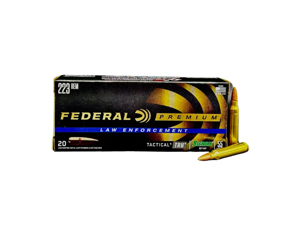 Federal LE 223 Remington 55 Grain Tactical TRU Sierra Boat Tail Hollow Point(BTHP)