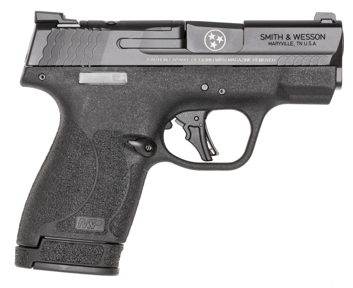 dSMITH & WESSON M&P 9 SHIELD PLUS M.S. 9MM 3.1" 1-10RD,1-13RD TN LOGO ENGRAVED