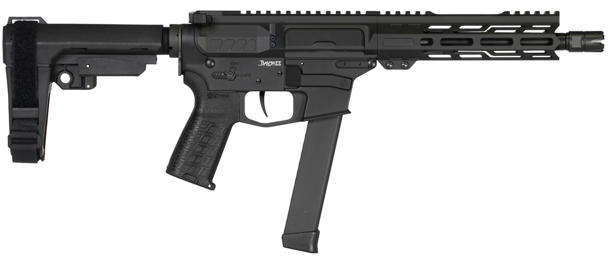 CMMG PISTOL, BANSHEE, MKGS, 9MM, 8", ARMOR BLK W/ADJ RIP BRACE