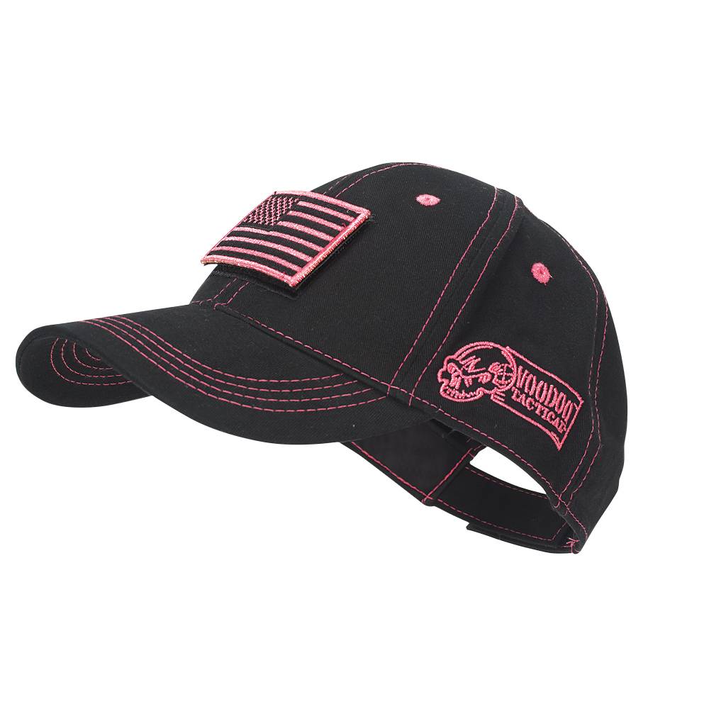 Voodoo Tactical Removable Flag Patch Classic Cap Black Pink Stitched