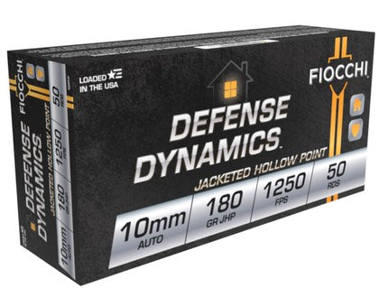 Fiocchi  10mm Auto 180 grain Jacketed Hollow Point ammunition