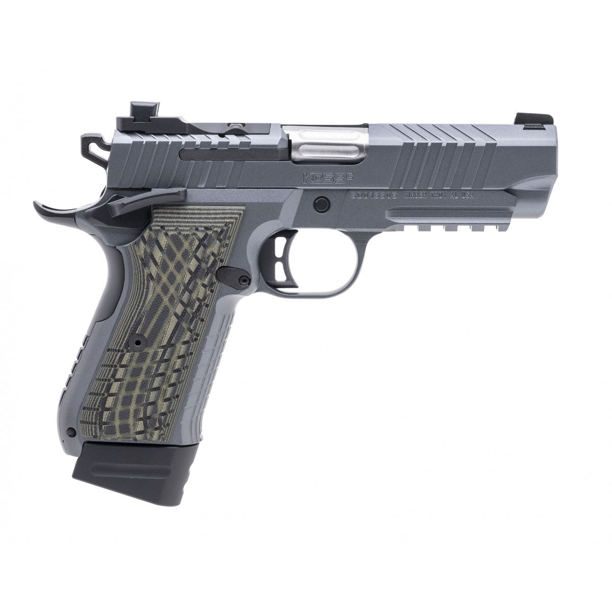 KIMBER KDS9C RAIL 9MM 1-15RD,1-18RD DARK GRY W/ 1913 RAIL BLK/OD GRIP