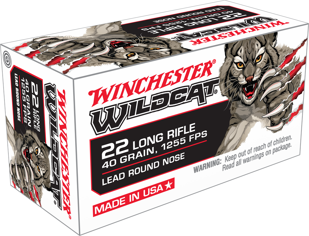 Winchester Wildcat .22 Long Rifle 40 grain Lead Round Nose ammunition