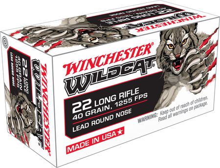 Winchester Wildcat .22 Long Rifle 40 grain Lead Round Nose ammunition