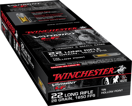 Winchester VARMINT LF Lead Free Hunting .22 Long Rifle 26 grain Tin Hollow Point ammunition