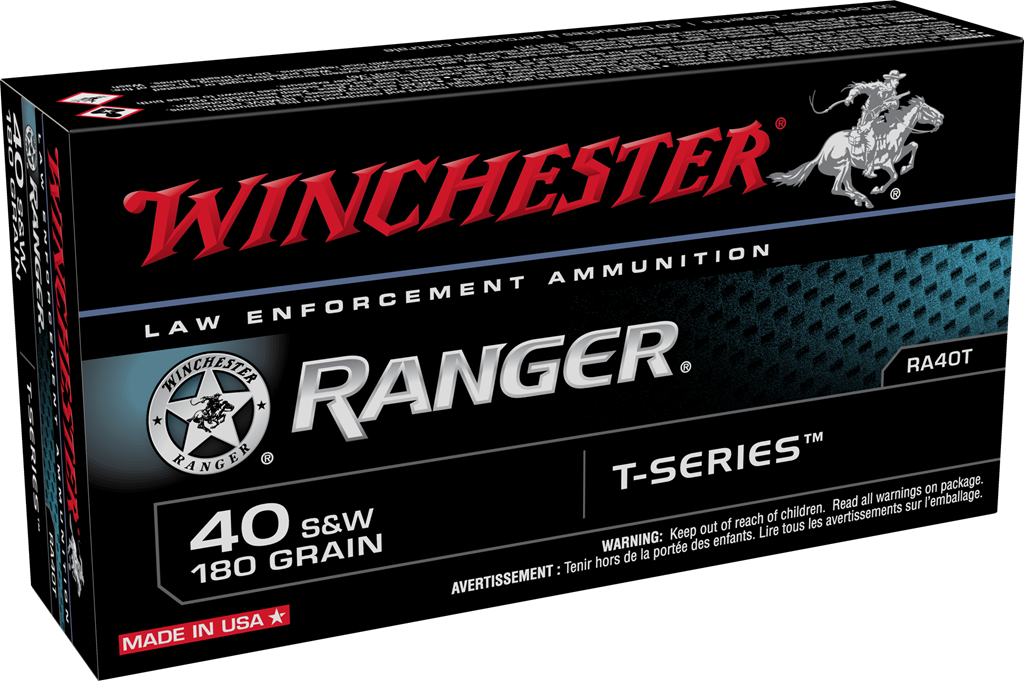 Winchester Ranger T-Series LE .40 S&W 180 grain Jacketed Hollow-Point ammunition
