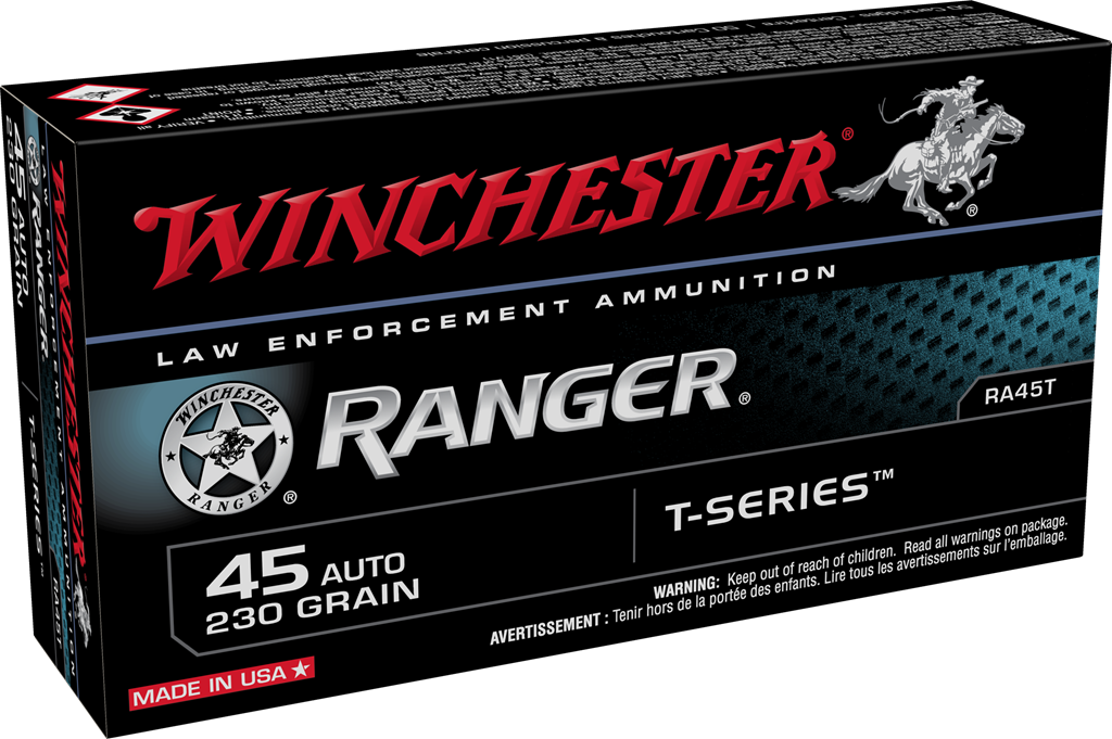 Winchester Ranger T-Series LE .45 ACP/Auto 230 grain Bonded Jacketed Hollow Point ammunition