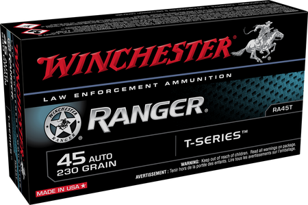 Winchester Ranger T-Series LE .45 ACP/Auto 230 grain Bonded Jacketed Hollow Point ammunition