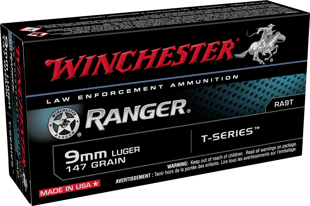 Winchester Ranger T-Series LE 9mm Luger / Parabellum 147 grain Jacketed Hollow-Point ammunition
