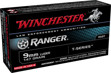Winchester Ranger T-Series LE 9mm Luger / Parabellum 147 grain Jacketed Hollow-Point ammunition