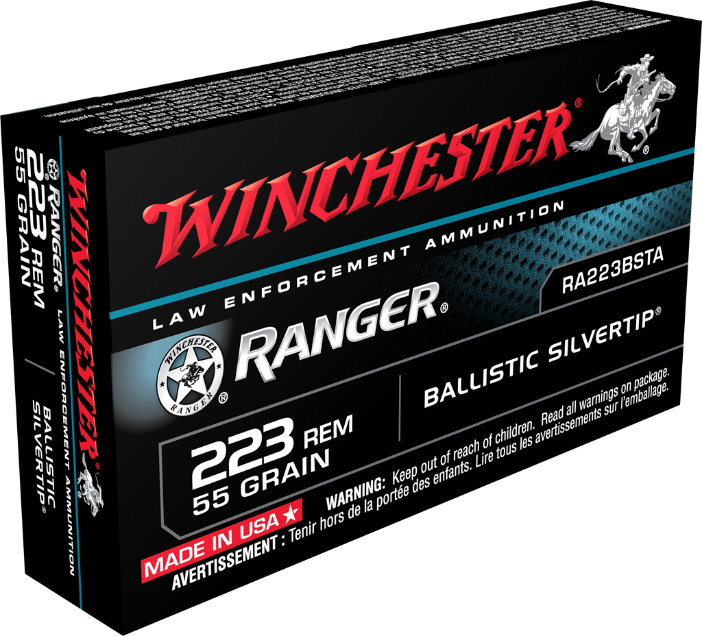 Winchester Ranger .223 Remington 55 grain Ballistic Silvertip ammunition