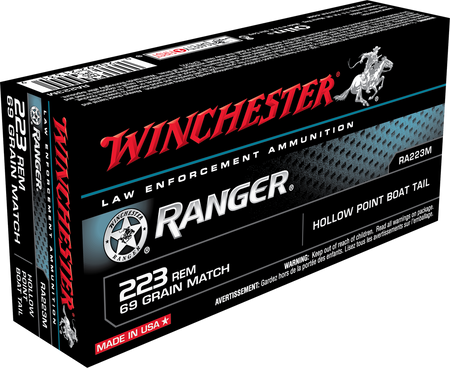 Winchester Ranger .223 Remington 69 grain Hollow Point Boat Tail ammunition