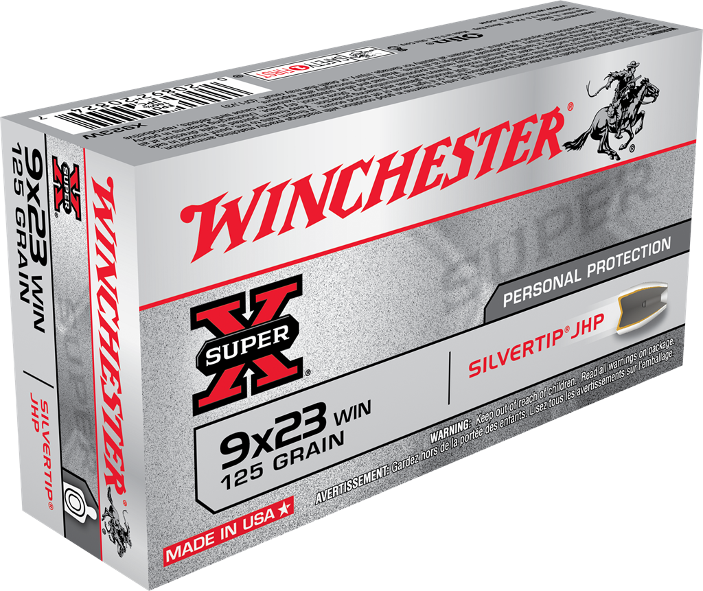 Winchester Hollow Point 9x23mm Winchester 125 grain Jacketed Hollow Point ammunition